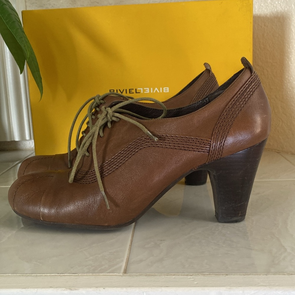 Biviel leather lace up booties